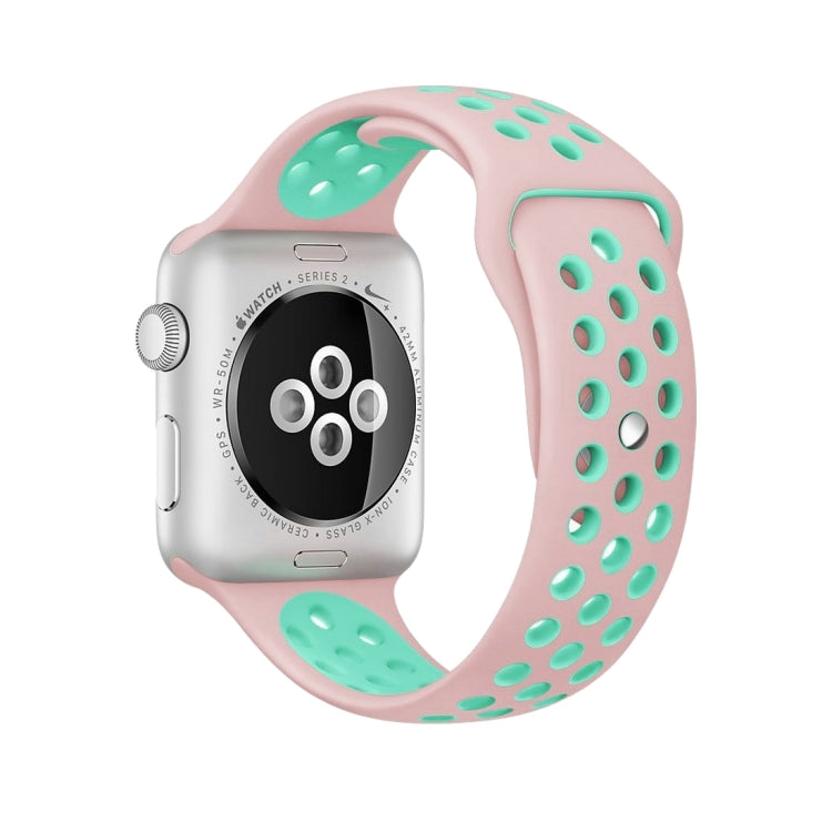 For Apple Watch Series 10 42mm / 9&8&7 41mm / SE 3&SE 2&6&SE&5&4 40mm / 3&2&1 38mm Fashionable Classical Silicone Sport Watch Band(Grey White), WA1230A, WA1230B, WA1230BG, WA1230BH, WA1230BL, WA1230BM, WA1230BR, WA1230BY, WA1230C, WA1230D, WA1230DW    ...