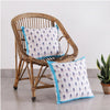 White & Blue Ethnic Motifs Cotton Square Cushion Covers
