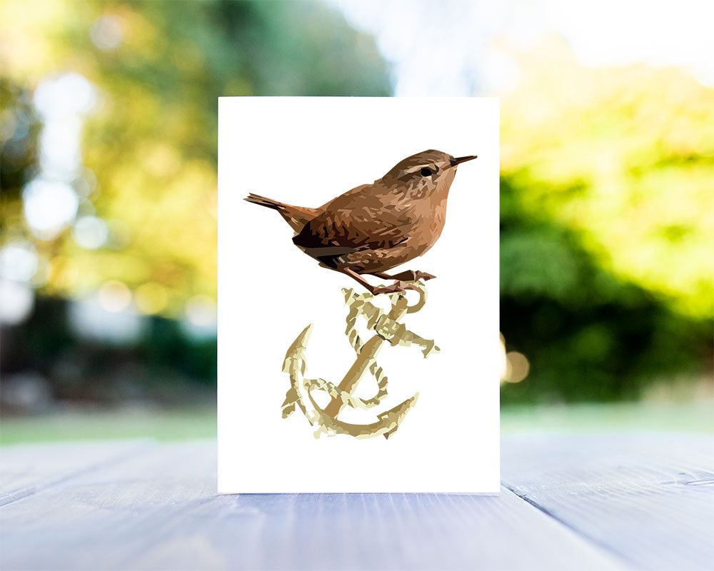 Wren & Anchor Greeting Card