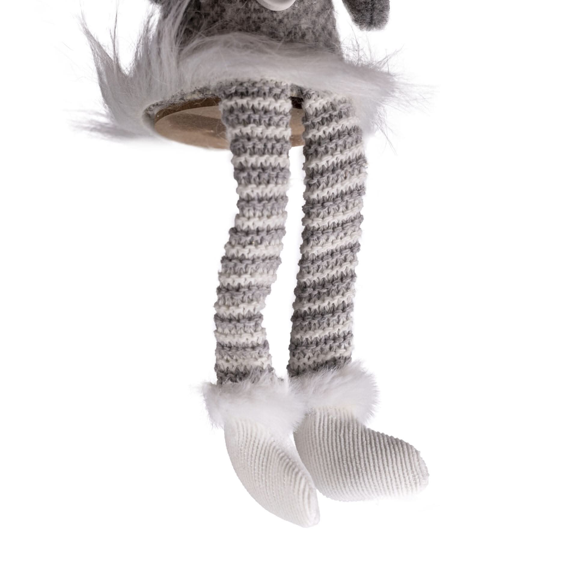 Silver Mouse w/Dangly Legs Checked Xmas Ornament