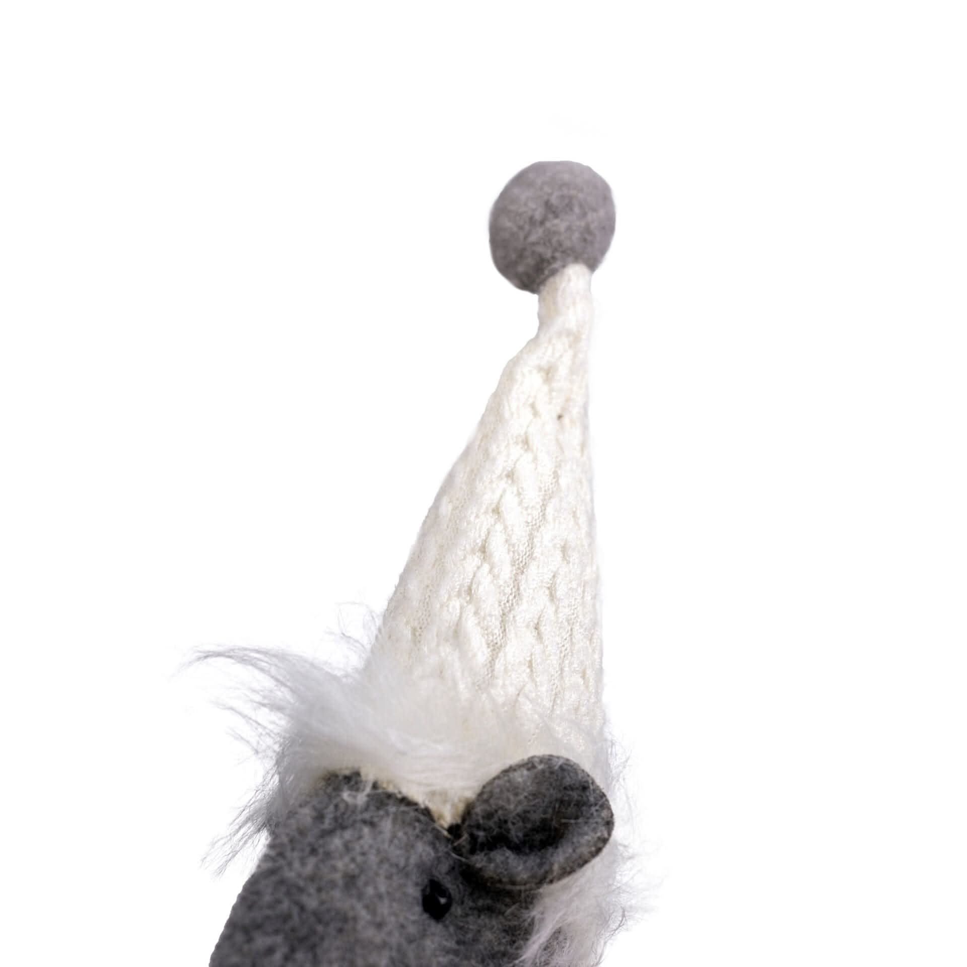 Silver Mouse w/Dangly Legs Checked Xmas Ornament