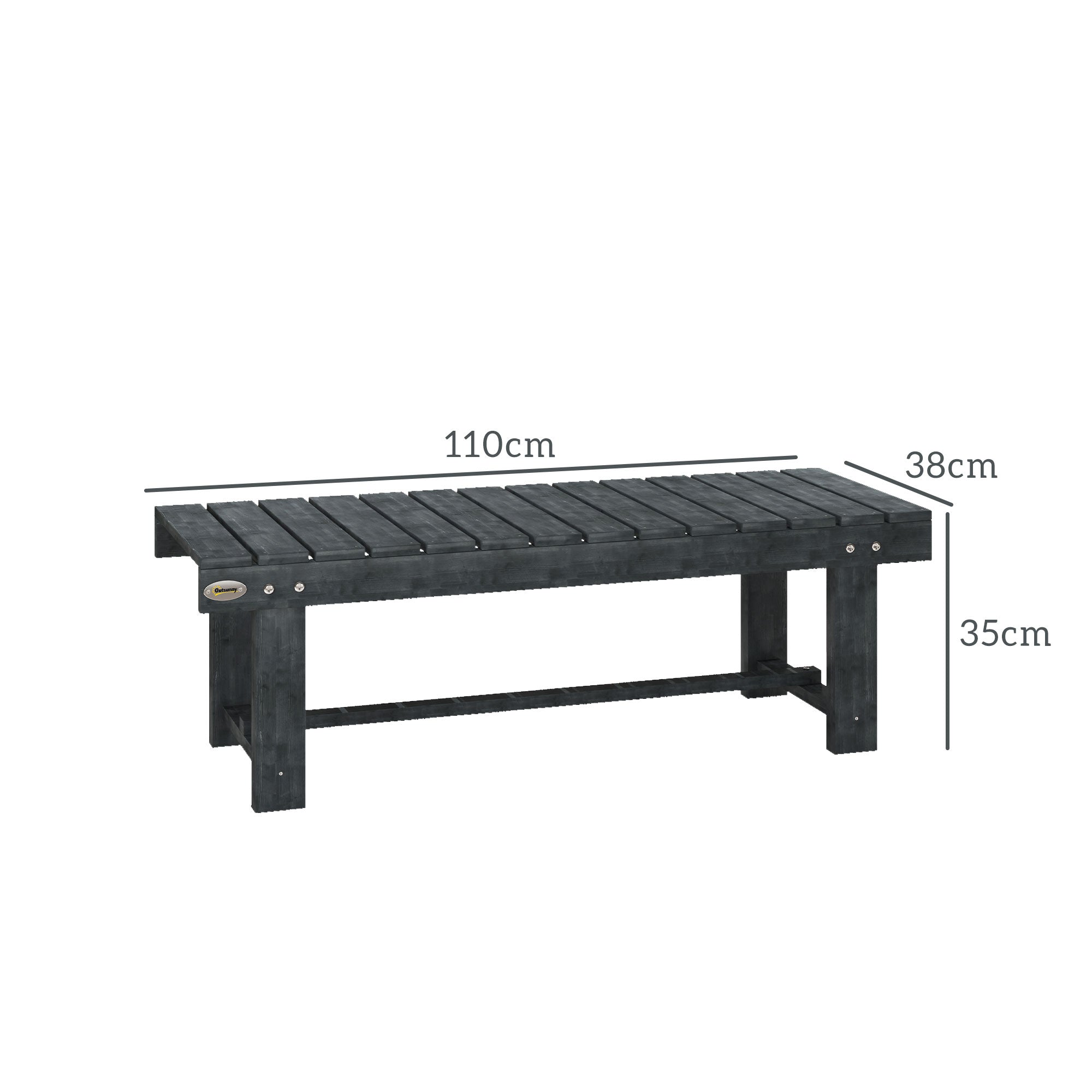Outsunny 1.1M Outdoor Garden Bench Patio Loveseat Fir Wood 2 Person
