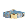 Sky Blue Grid Forest Series Dog Collar Traction Rope
