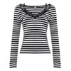 American-style Lace-spliced Strap Top With A Faux Two-piece Slim-fit Long Sleeves