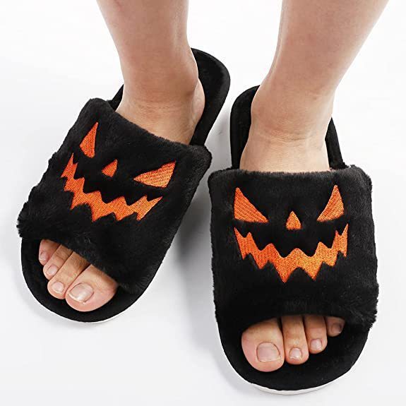 Halloween shoes winter cute warm home slippers women