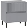 HOMCOM Bedside Table with 2 Drawers and Steel Legs for Bedroom