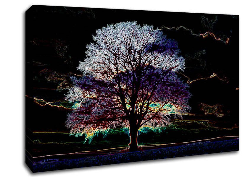 Abstract Neon Landscape 12 Canvas Wall Art - Zestio