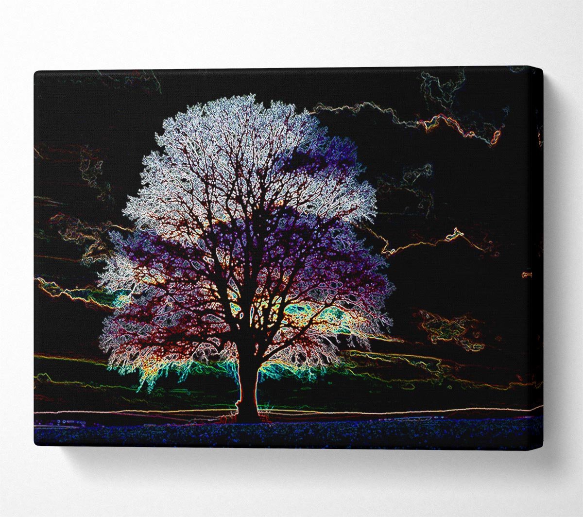 Abstract Neon Landscape 12 Canvas Wall Art - Zestio