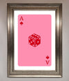 Ace Of Spades Poker Pink Framed Wall Art - Zestio