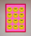 Acid Smile Faces Framed Poster - Zestio