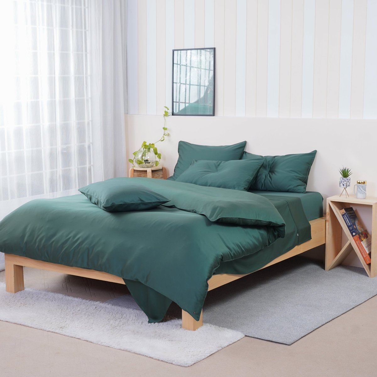 Ackly Bamboo - Royal Green Duvet Cover - Zestio