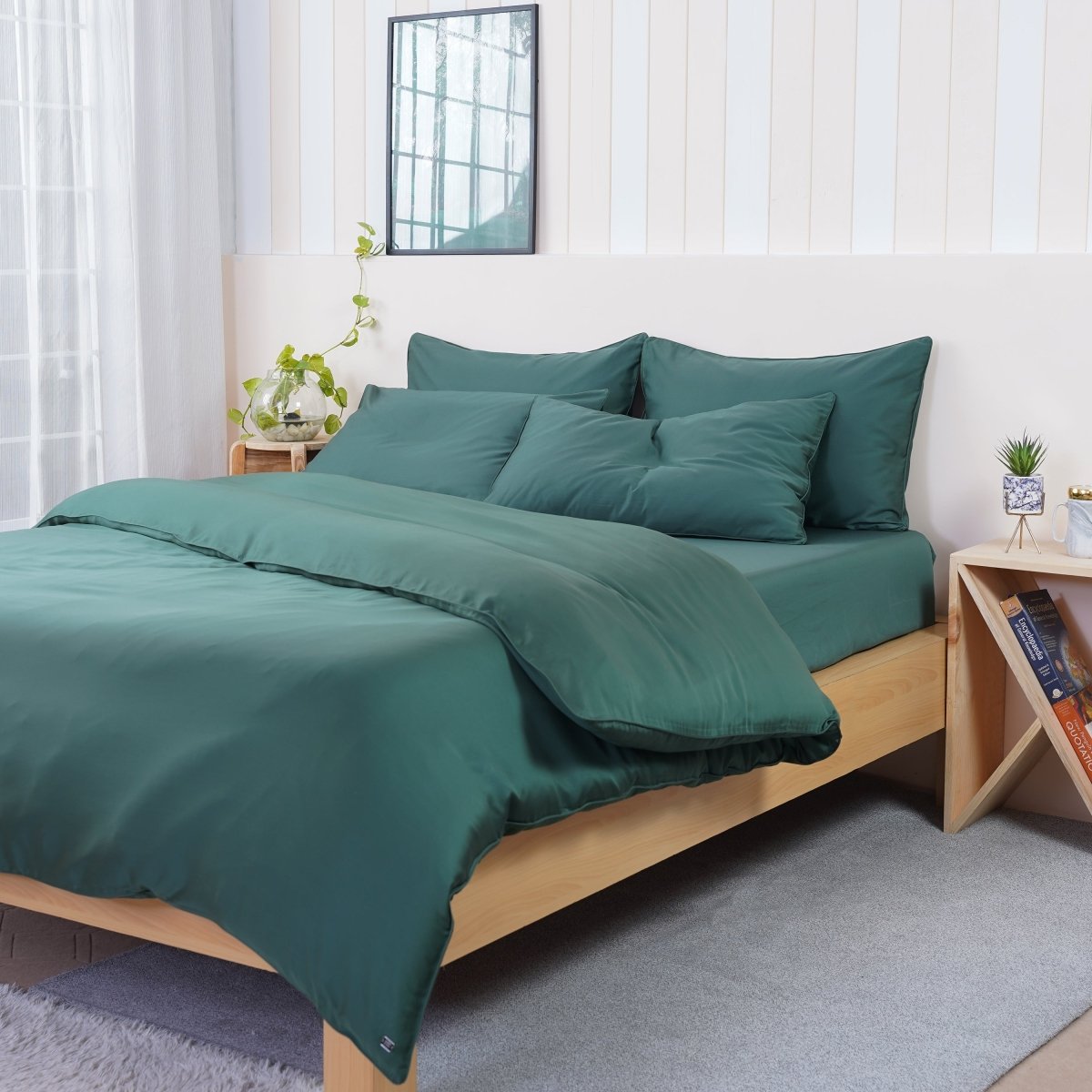 Ackly Bamboo - Royal Green Duvet Cover - Zestio