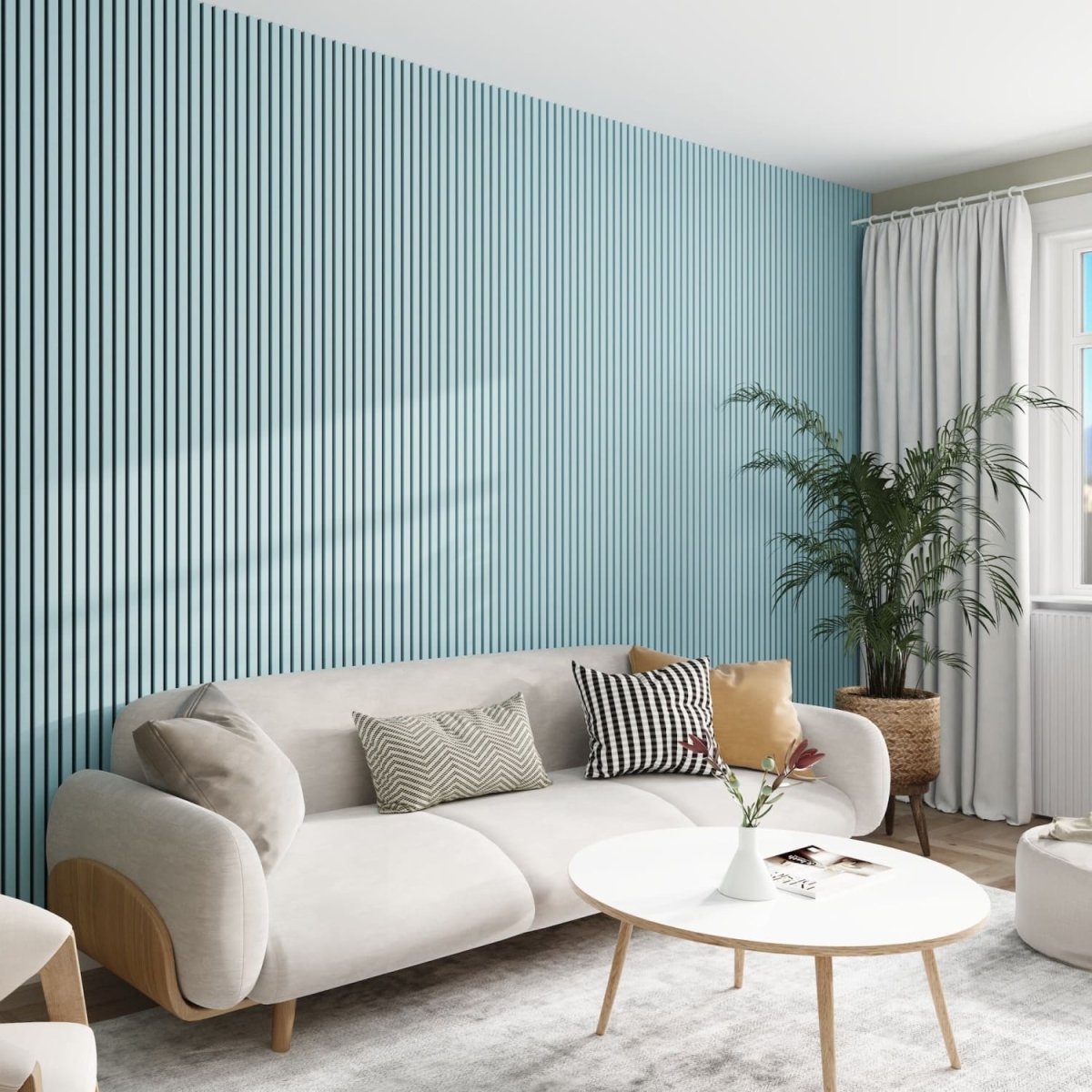 Acoustic Wall Panels in Baby Blue with Black Backing - Zestio