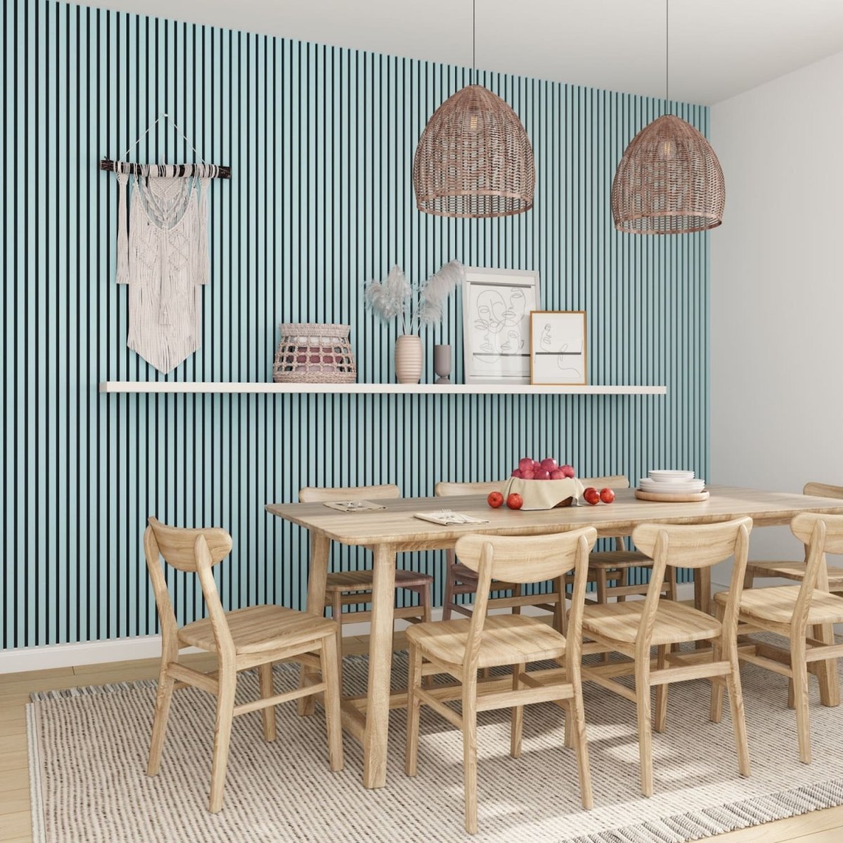 Acoustic Wall Panels in Baby Blue with Black Backing - Zestio