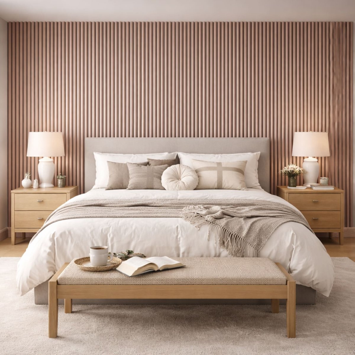 Acoustic Wall Panels in Dusky Pink with Black Backing - Zestio