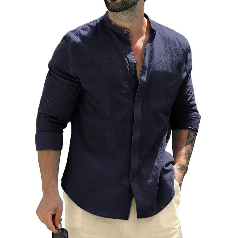 Autumn Mens Long Sleeve Shirts Cotton Business  Men