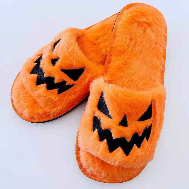 Halloween shoes winter cute warm home slippers women