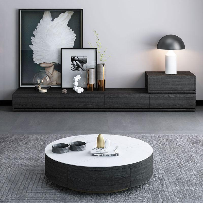 Agnes TV Stand, Black Oak