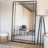 Aimi - Full Length Black Metal Rectangle Window Mirror - 200cm x 120cm - Zestio