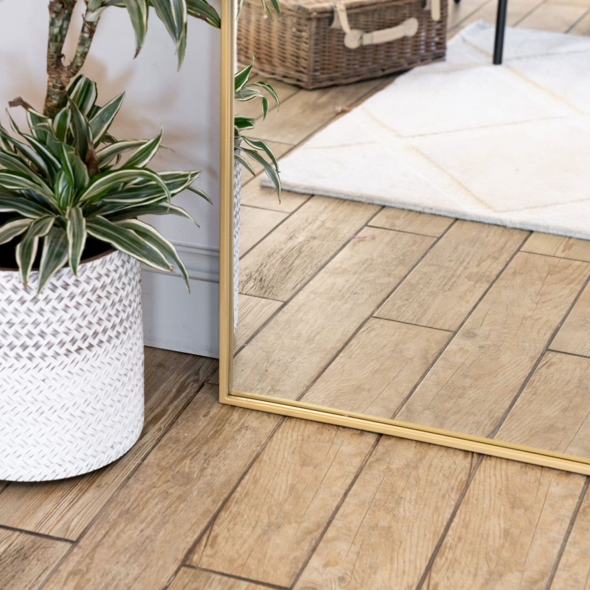 Akiko - Full Length Gold Metal Arched Mirror - 200cm x 120cm - Zestio