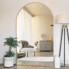 Akiko - Full Length Gold Metal Arched Mirror - 200cm x 120cm - Zestio
