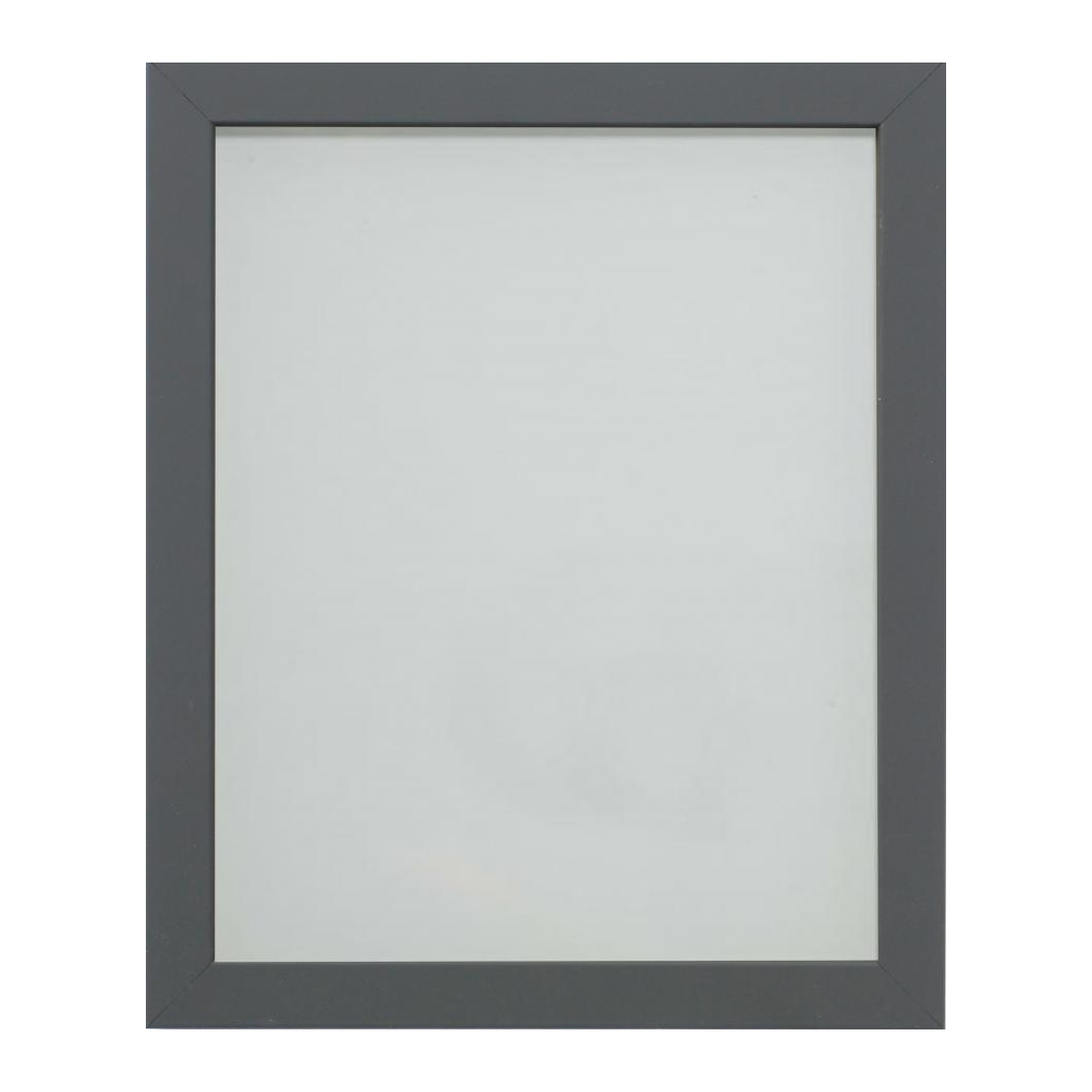 Foil Wrapped MDF Picture Photo Frame Fitted with Perspex Plexiglass, Grey Frame