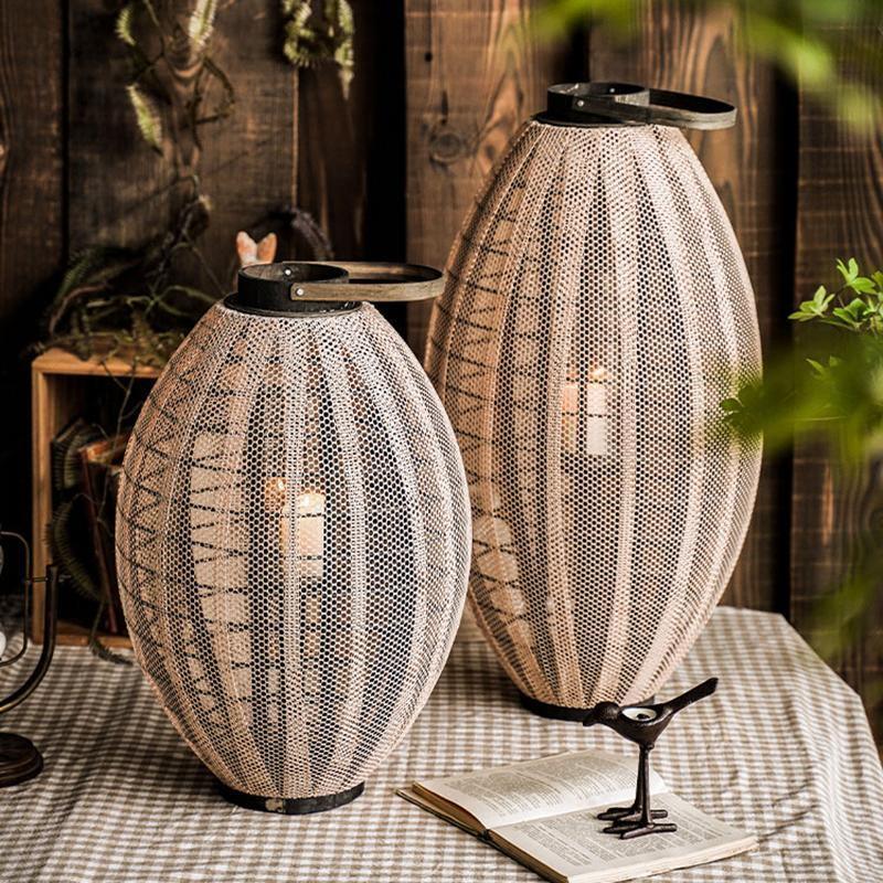 AN7 Garden Decoration, A Set Of Two Candle Cages