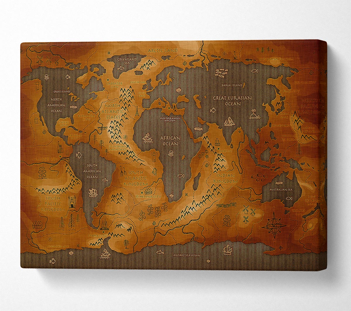 Ancient World Map Canvas Wall Art - Zestio