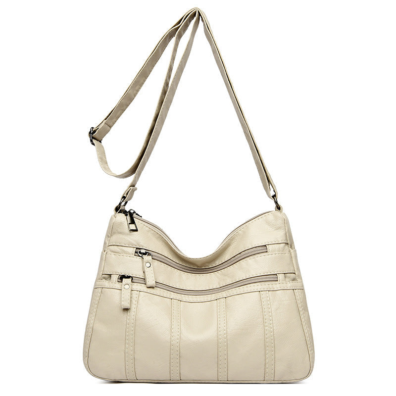 New Trendy Soft Leather Multilayer Messenger Bag