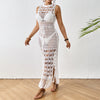 Hollow Beach Dress Vacation Style Floral Beach Dress Long Dress With Straps