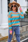Women's Flower Long Sleeve Round Neck Sweater