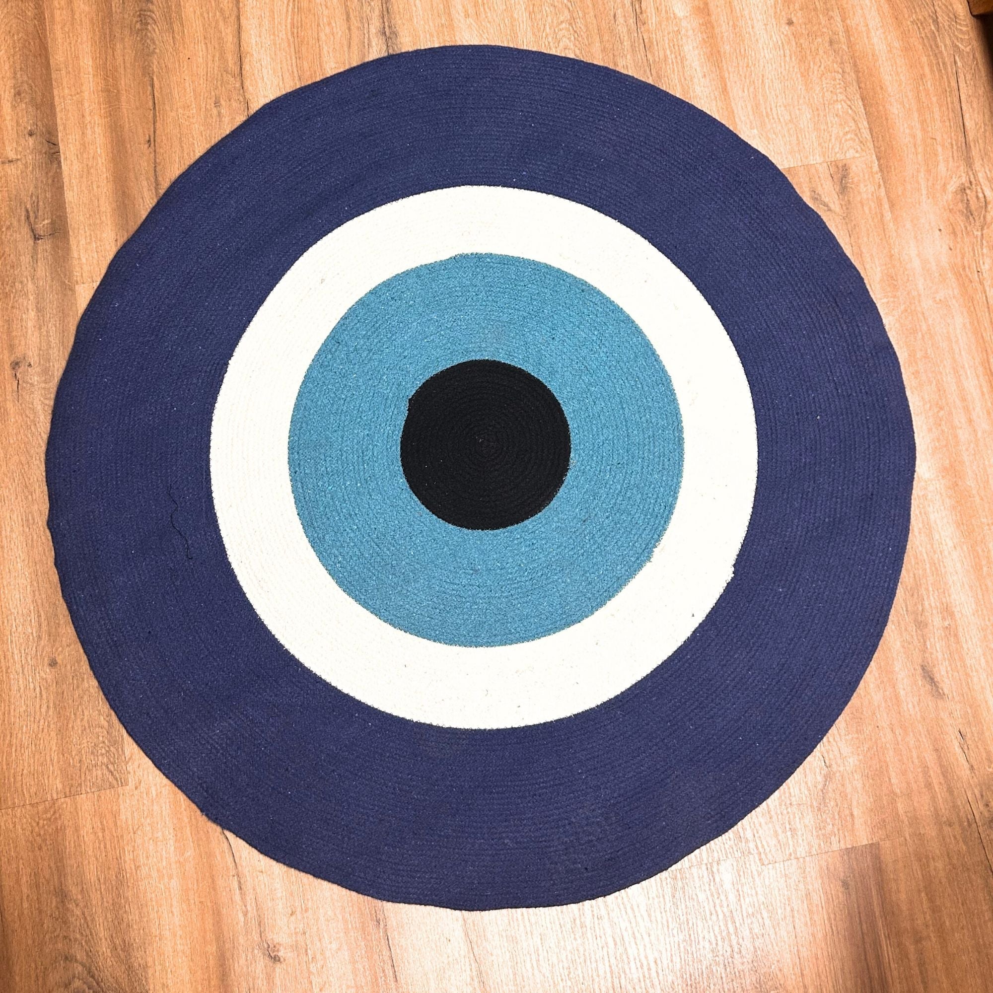 Cotton Rope Evil Eye Rug | 120 x 120cm