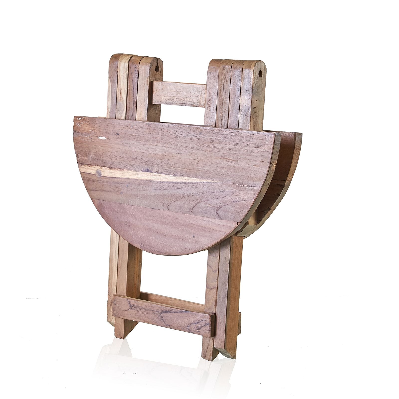 Recycled Teak Wood Round Folding Coffee Table 50x50cm