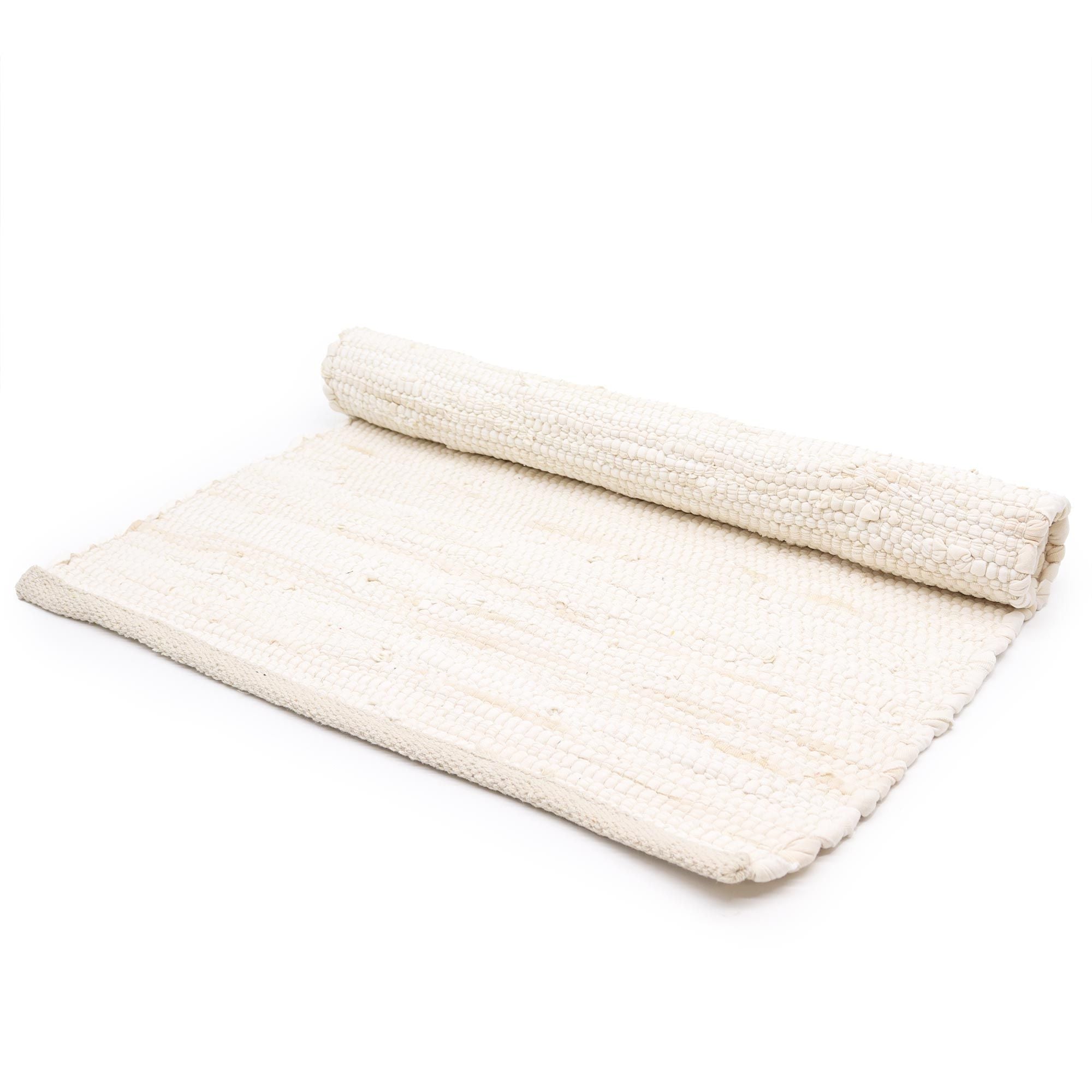 Large Indian Handloom Cotton Rug |Cream