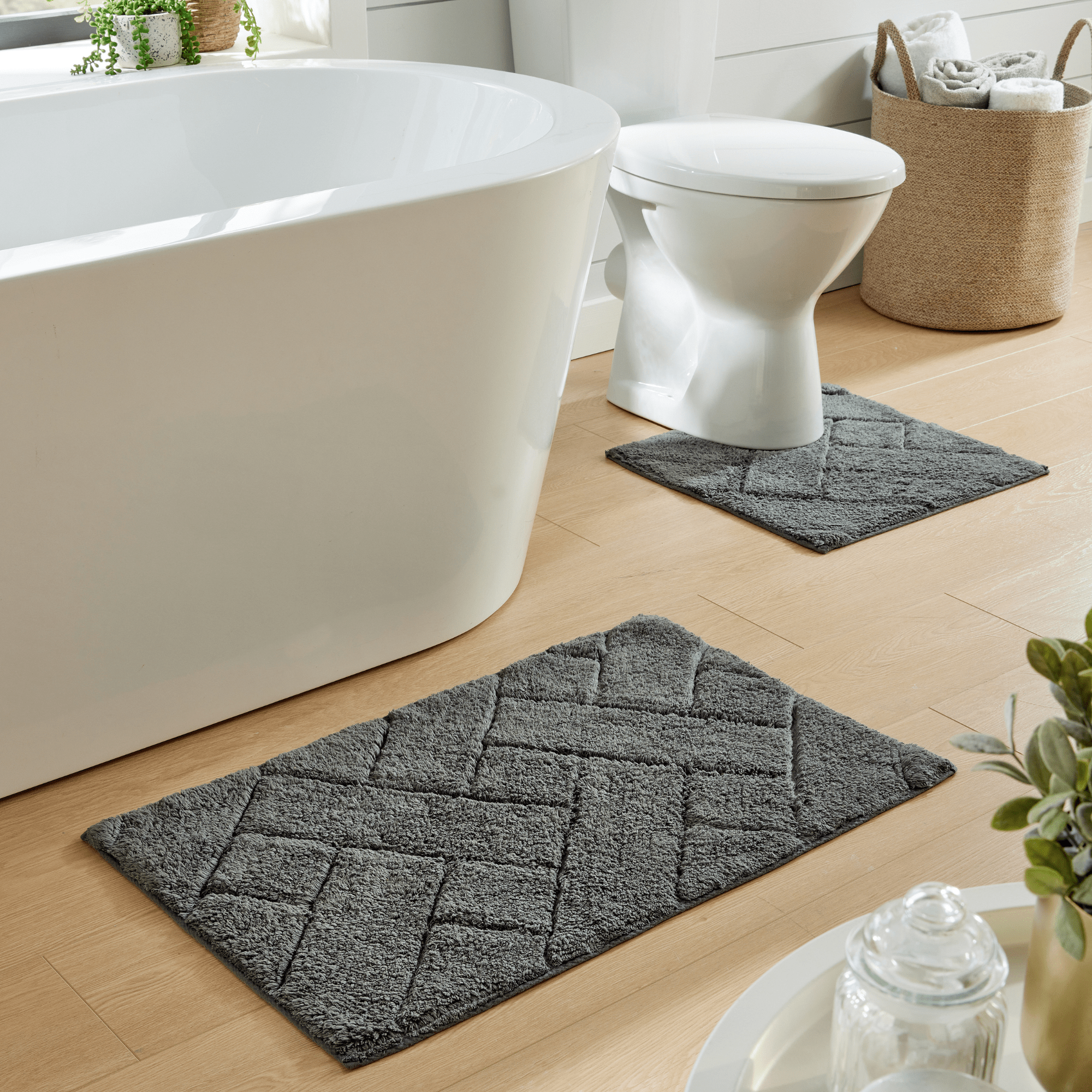 OLIVIA ROCCO Bali Bath Mat And Pedestal Set Luxurious Super Absorbent Easy Care Extra Soft Cotton Mats In Multiple Colours