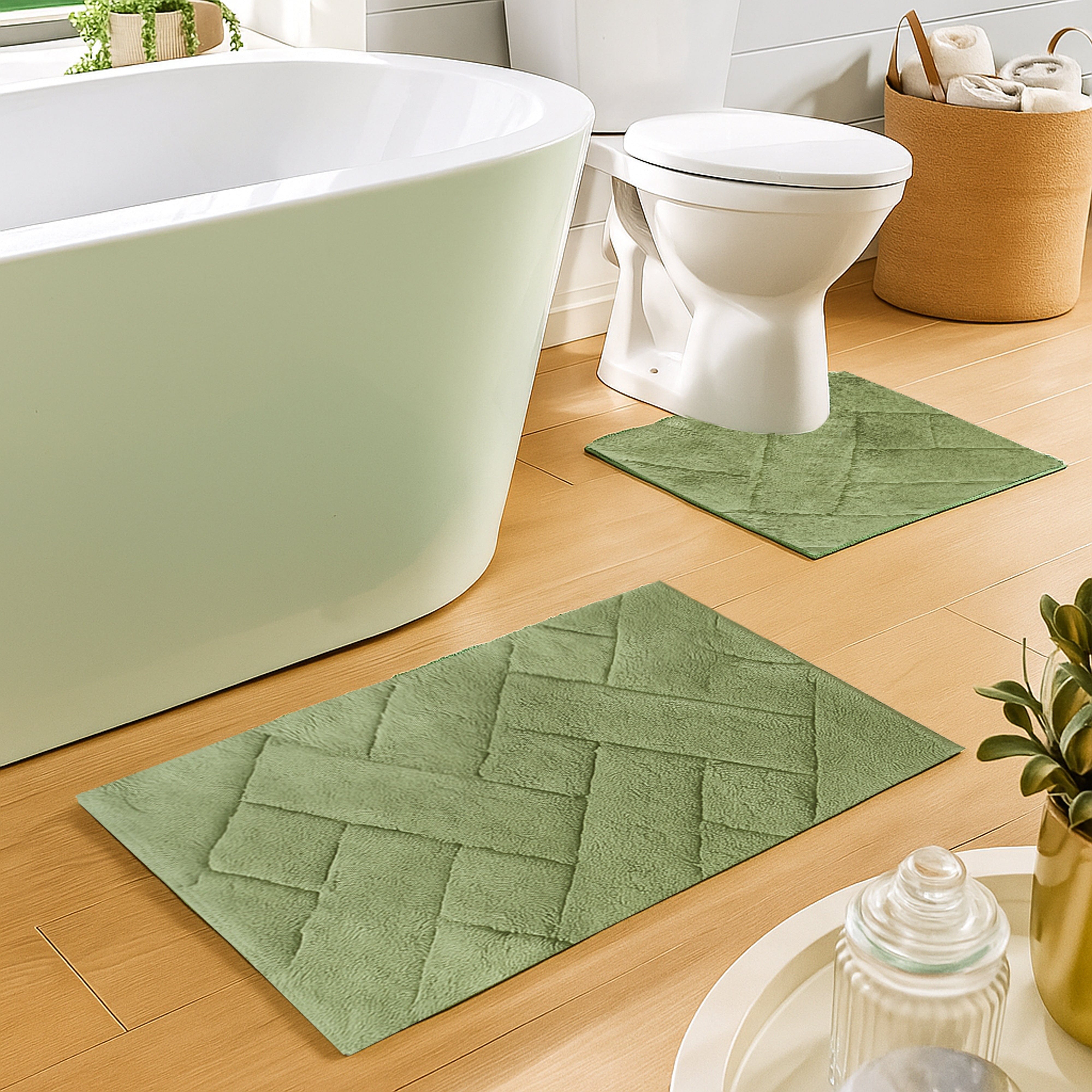 OLIVIA ROCCO Bali Bath Mat And Pedestal Set Luxurious Super Absorbent Easy Care Extra Soft Cotton Mats In Multiple Colours