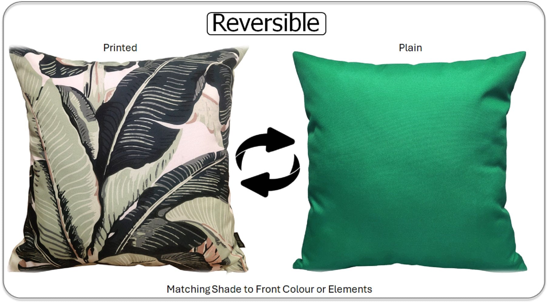 OLIVIA ROCCO Banza Waterproof Cushion Covers 43 x 43 cm Reversible Breathable Decorative Indoor Outdoor Use Patio Garden Sofa Bed Chair