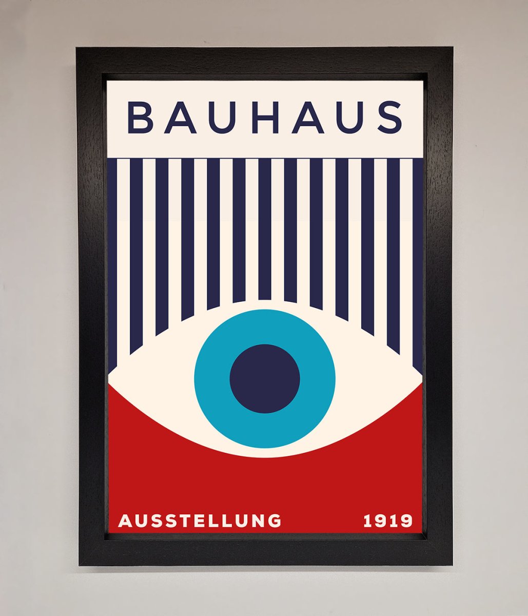 Bauhaus Red And Blue Eye Framed Wall Art - Zestio