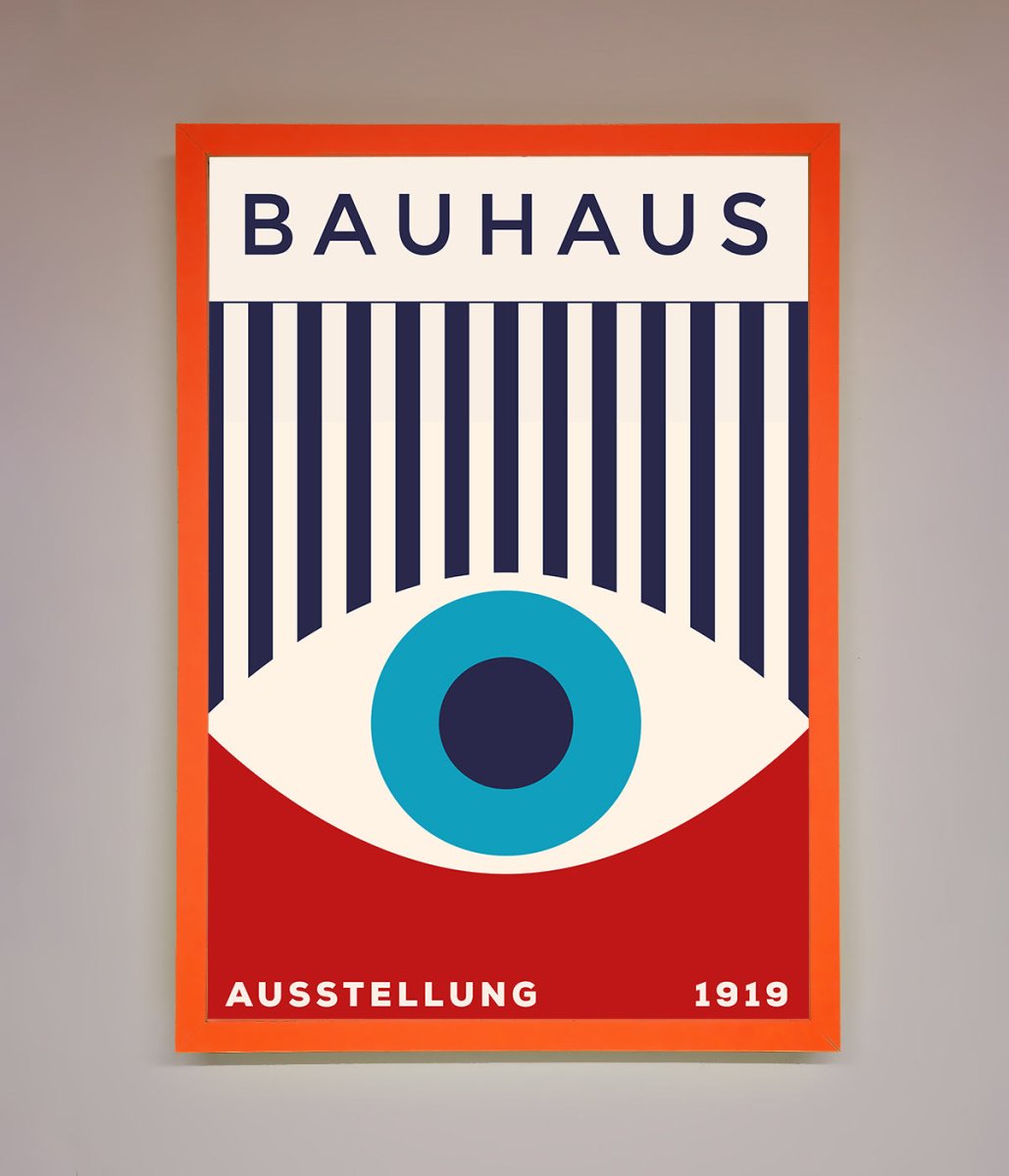 Bauhaus Red And Blue Eye Framed Wall Art - Zestio