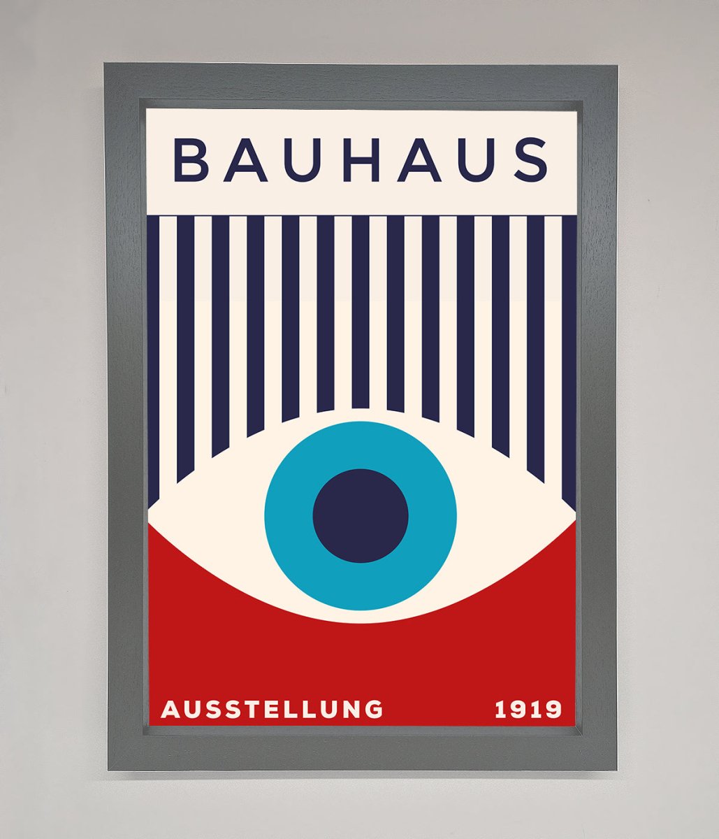 Bauhaus Red And Blue Eye Framed Wall Art - Zestio