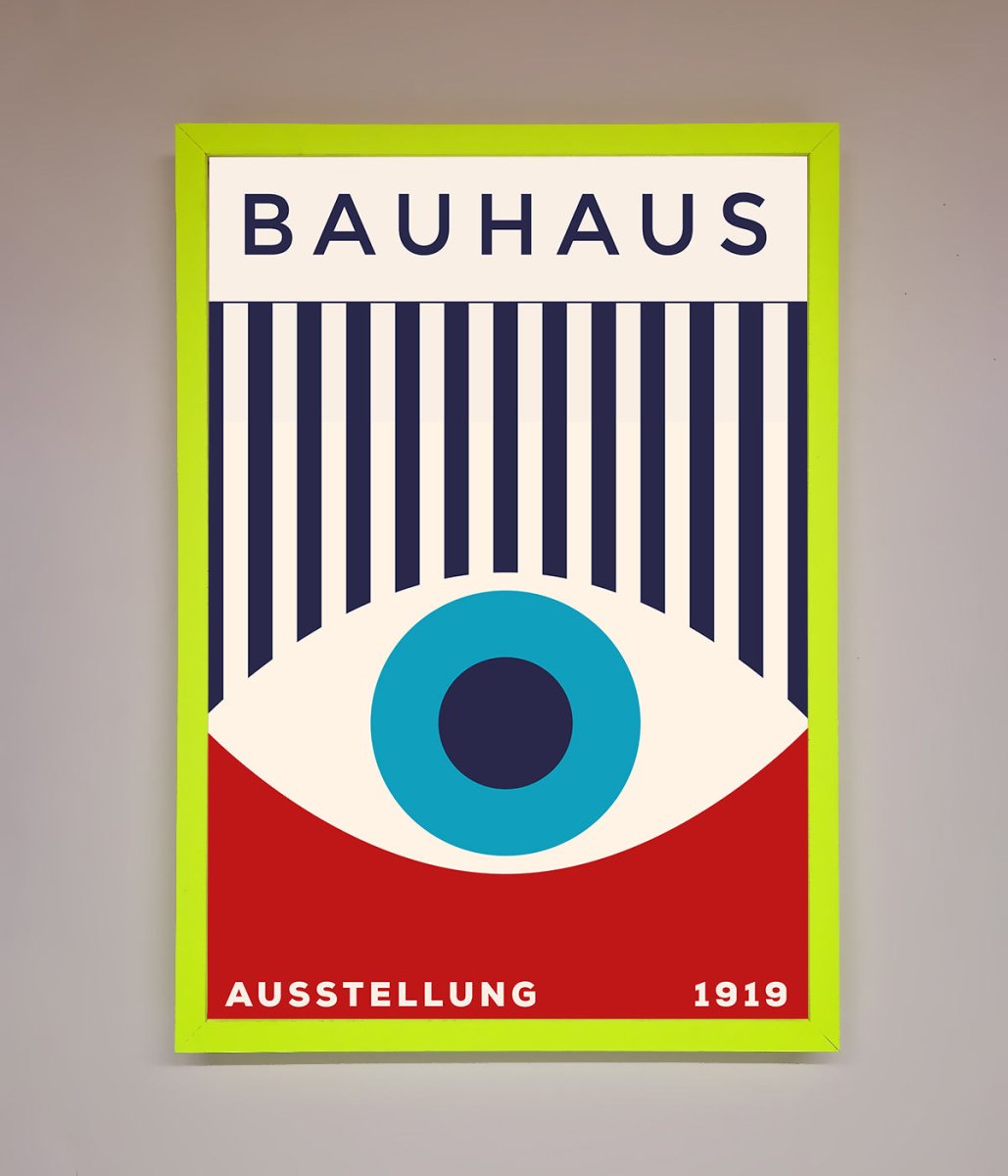 Bauhaus Red And Blue Eye Framed Wall Art - Zestio