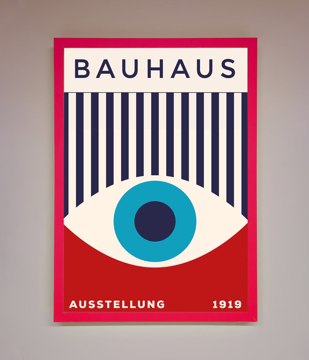 Bauhaus Red And Blue Eye Framed Wall Art - Zestio