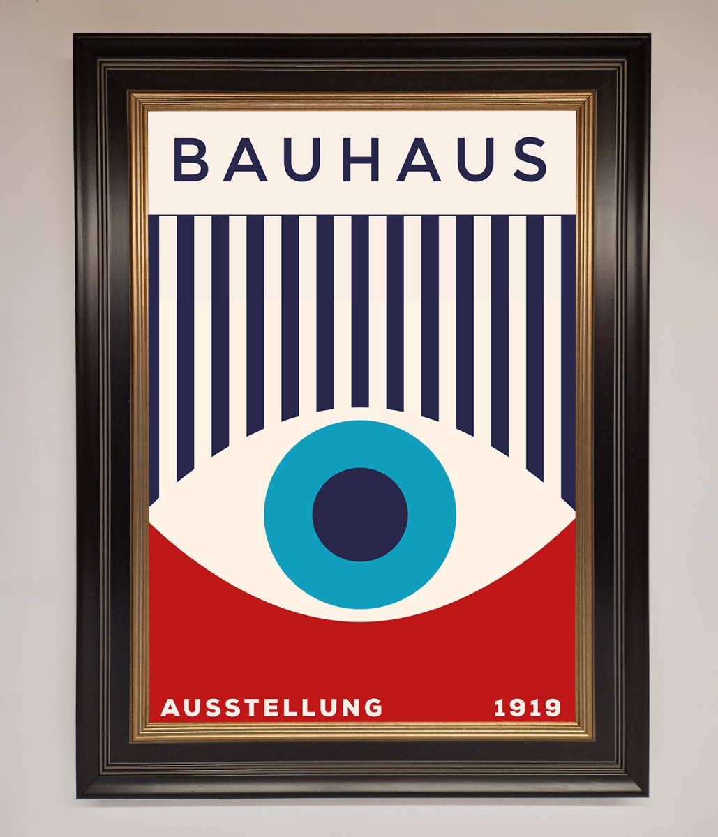 Bauhaus Red And Blue Eye Framed Wall Art - Zestio