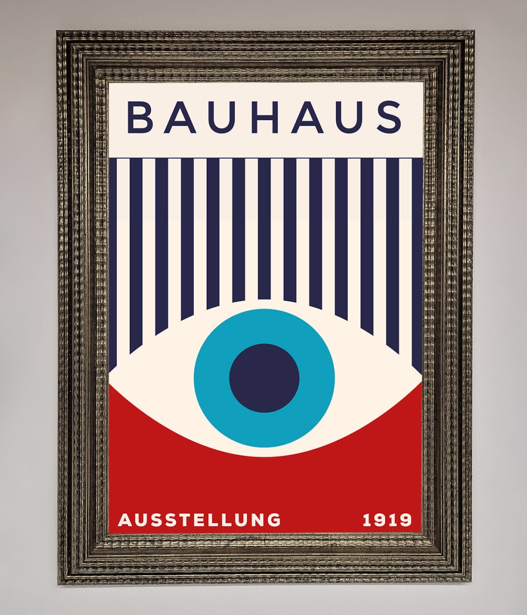 Bauhaus Red And Blue Eye Framed Wall Art - Zestio