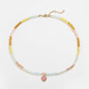 Summer Colorful Beaded Female Acrylic Copper Inlaid Zirconium Candy Color Heart Peach Necklace