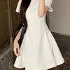 Elegant Short-sleeve Dress That Makes Petite Figures Look Taller