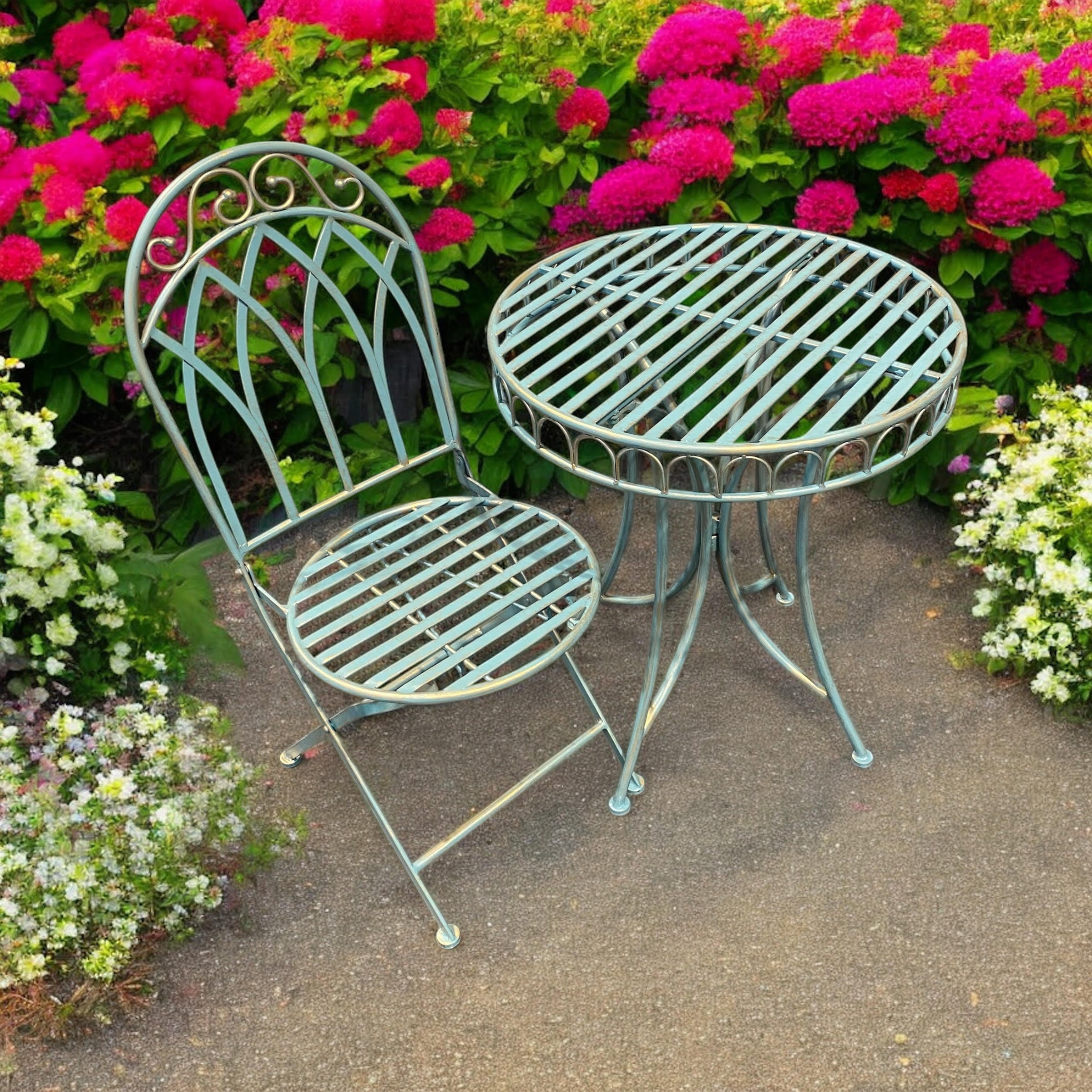 GARDEN METAL BISTRO SET - Table and 2 chairs