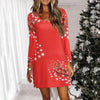Round Neck Long Sleeve Sexy Slim Fit Buttock Dress Christmas