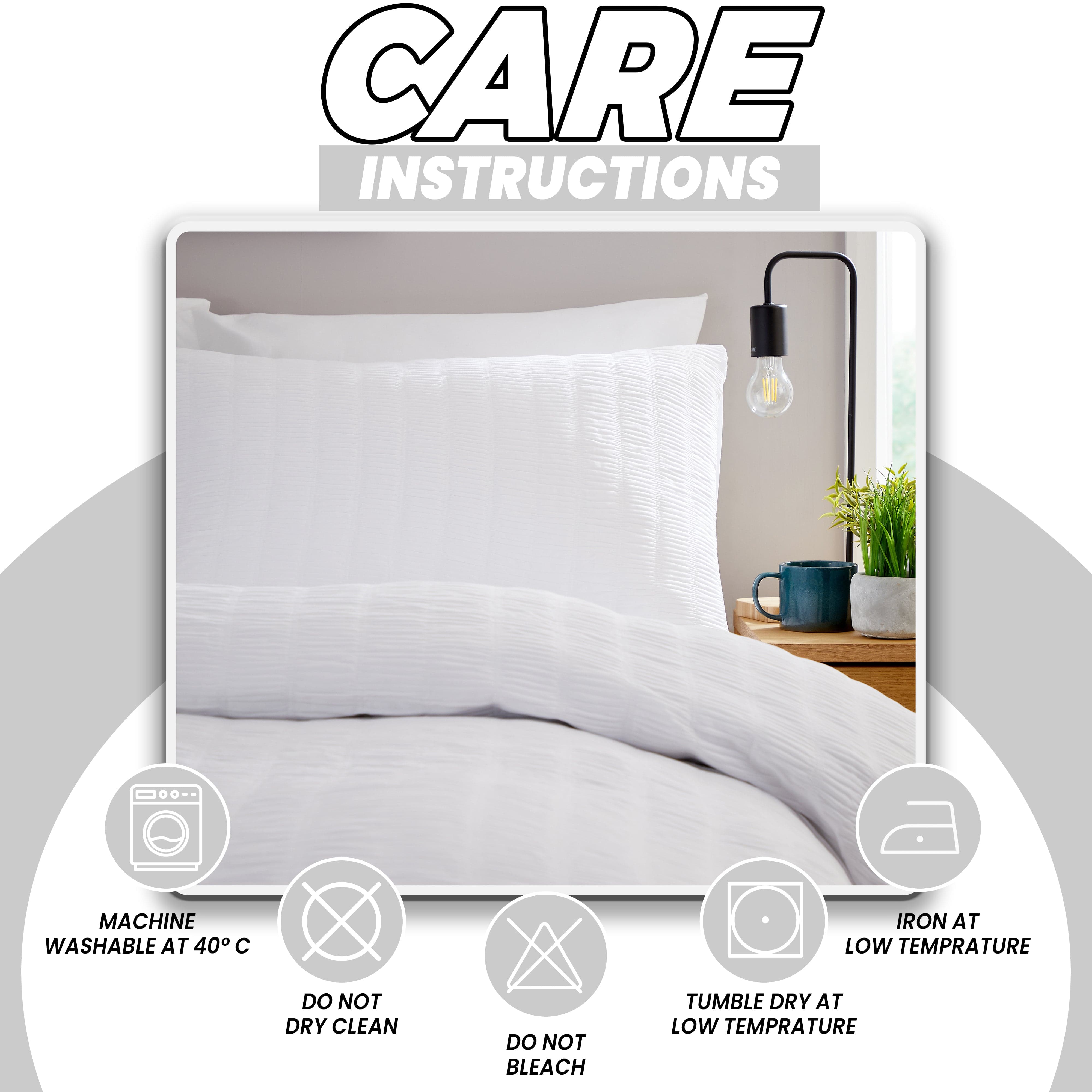 OLIVIA ROCCO Belgravia White Microfibre Duvet Cover Set With Pillowcases Soft Easy Care Modern Minimalist Bedding Machine Washable All Season