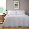 OLIVIA ROCCO Belgravia White Microfibre Duvet Cover Set With Pillowcases Soft Easy Care Modern Minimalist Bedding Machine Washable All Season